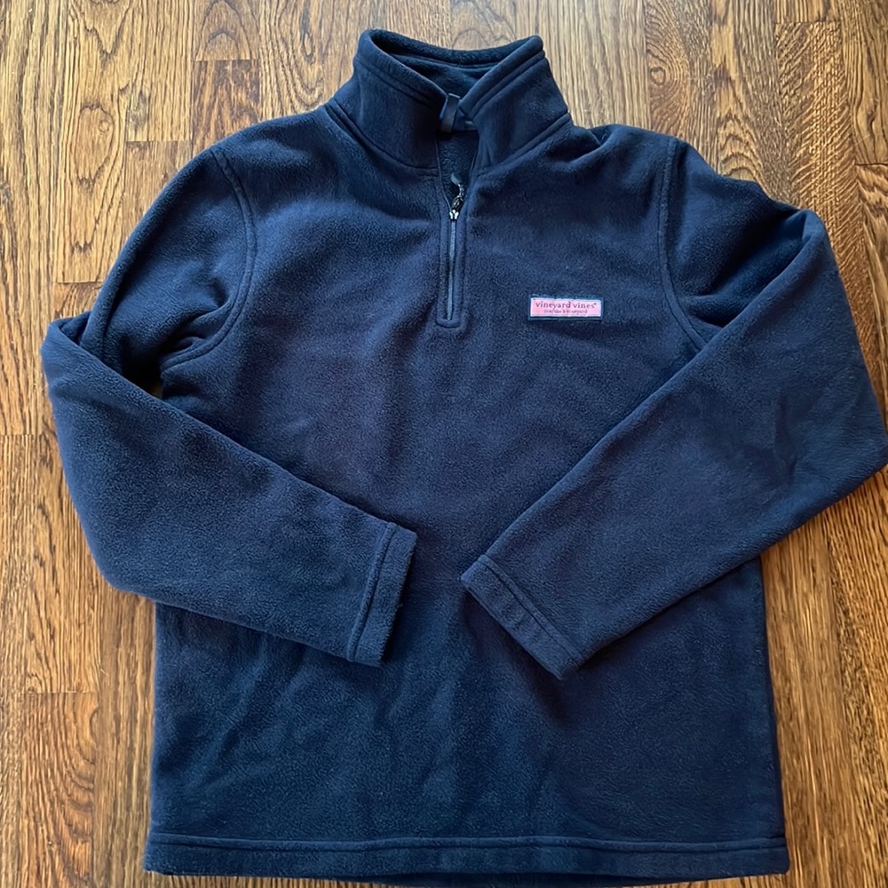 Vineyard Vines Mens Boys Navy 1/4 Zip Fleece
